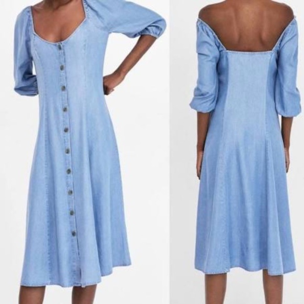 ⋒ ZARA ROMANCE BUTTON DOWN DRESS ⋒